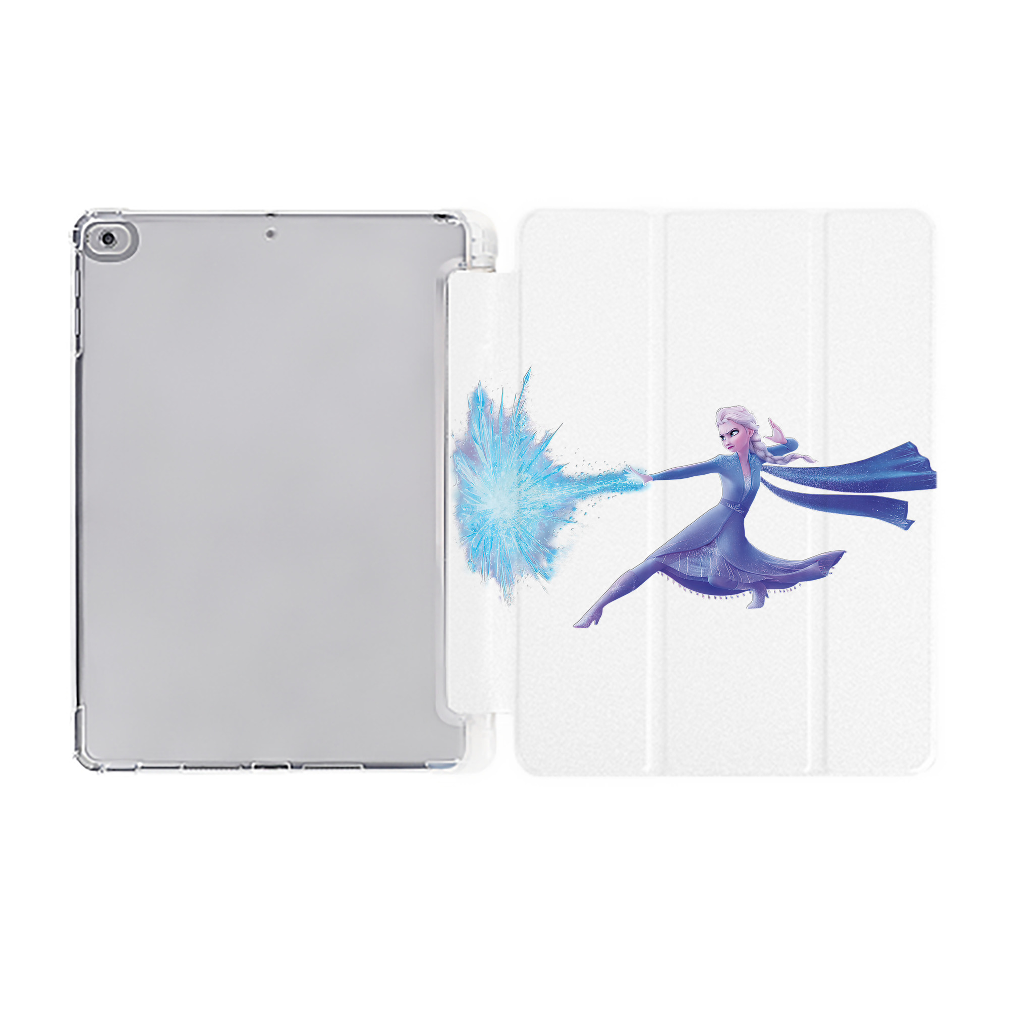 （画像用） アナと雪の女王 アンナ エルサ Frozen Anna Elsa IPad ケース ペン収納付き 三つ折りスタンド PUレザー×シリコン 対応機種9.5/10.5/10.9インチ